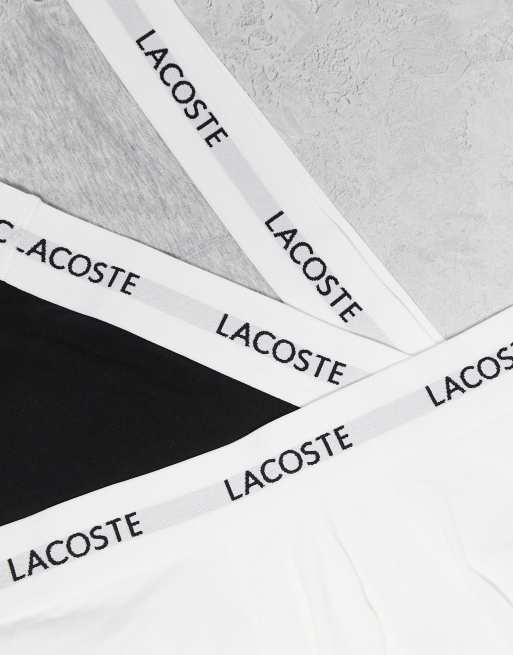Lacoste - Confezione da 3 boxer aderenti neri/bianchi/grigi, 2 di 3
