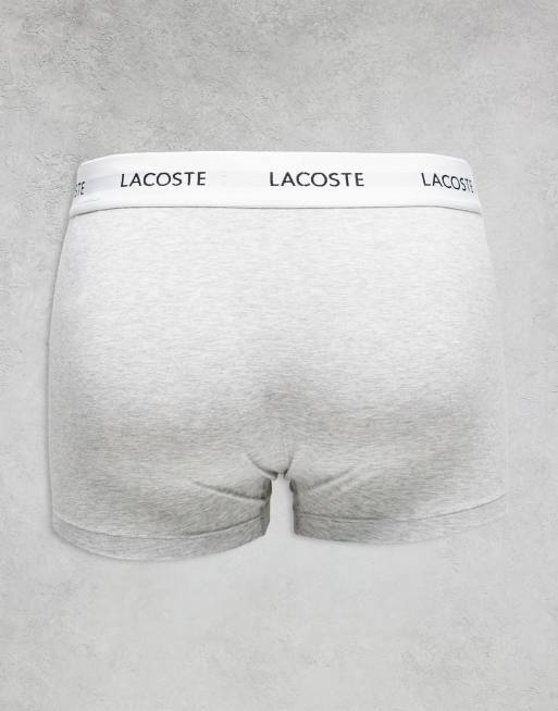 Lacoste - Confezione da 3 boxer aderenti neri/bianchi/grigi, 3 di 3