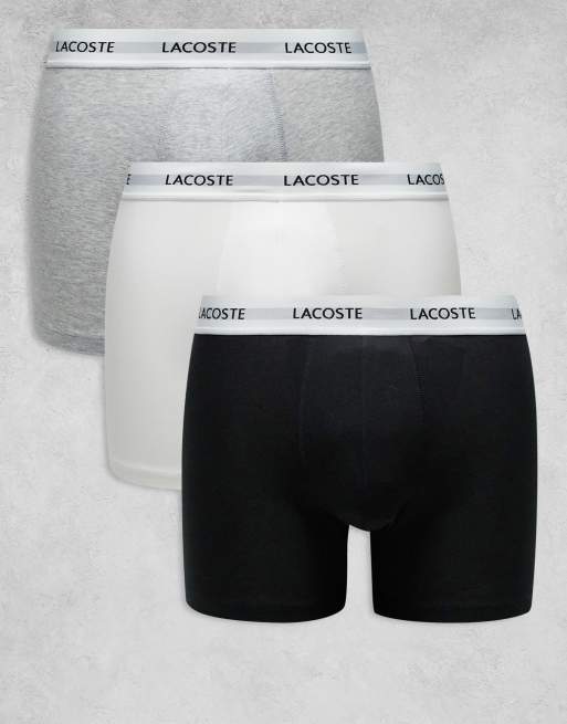 Lacoste - Confezione da 3 boxer multicolore con elastico in vita bianco