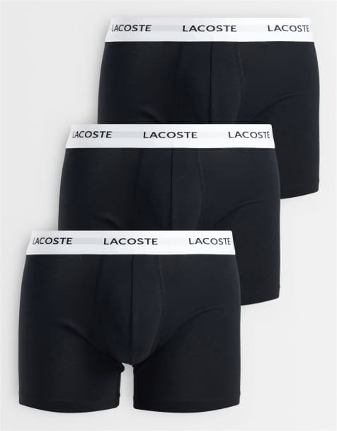 Lacoste confezione da 3 boxer neri con elastico bianco in vita - view 1