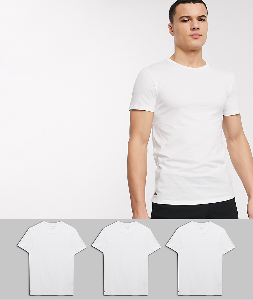 Lacoste - Confezione da 3 T-shirt slim bianche-Bianco