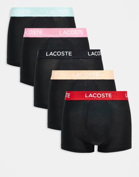 Lacoste - Confezione da 5 boxer aderenti neri con fascia in vita a contrasto - view 1