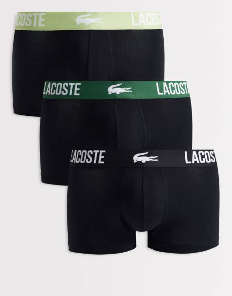 Lacoste - Confezione da 5 boxer aderenti neri con fascia in vita verde - view 1