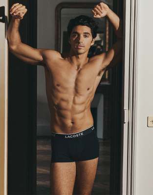 Lacoste Uomo Nero Boxer In Cotone Elasticizzato 3 Pezzi - Immagine 3