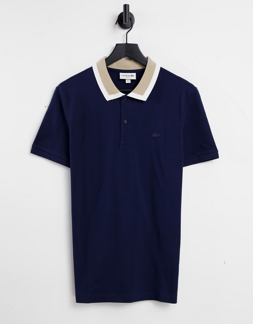 Product photo of Lacoste contrast collar polo shirtblue