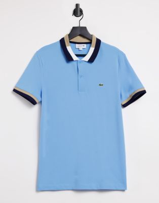 Lacoste Contrast Cotton Polo Shirt blues ModeSens