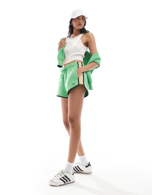 lacoste info contrast side short in green