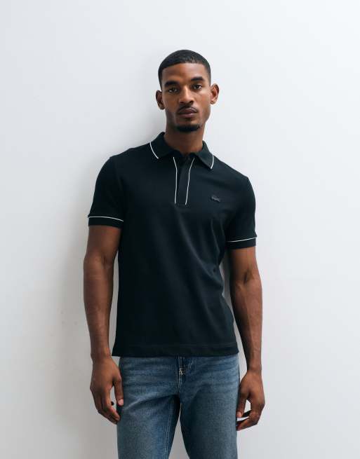 Lacoste contrast tipped polo shirt in green, 3 of 5