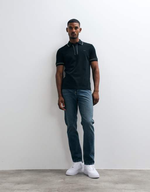 Lacoste contrast tipped polo shirt in green, 4 of 5