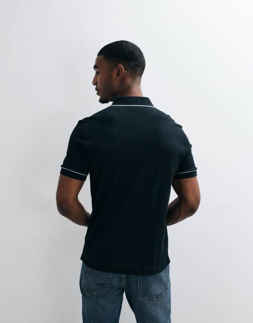 Lacoste contrast tipped polo shirt in green, 5 of 5