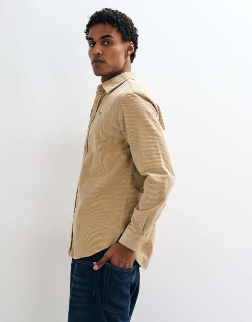 Lacoste cord overshirt in beige , 4 of 5