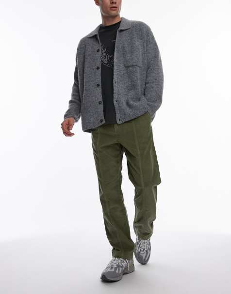 Lacoste cord trousers in khaki green - view 1