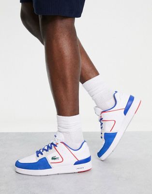 Lacoste court cage chunky trainers in white blue  - ASOS Price Checker