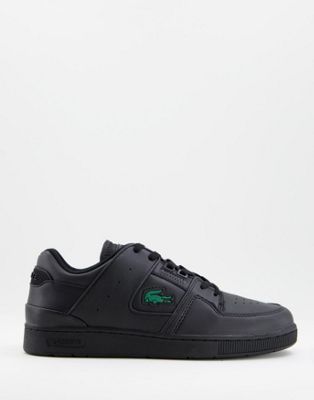 Lacoste court cage in triple black leather | ASOS