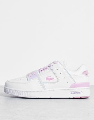Lacoste Court cage leather trainers in white