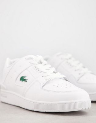 Lacoste court cage chunky trainers in white green  - ASOS Price Checker