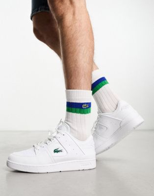 Lacoste court cage trainers in white