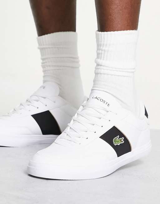 Lacoste white sock outlet trainers