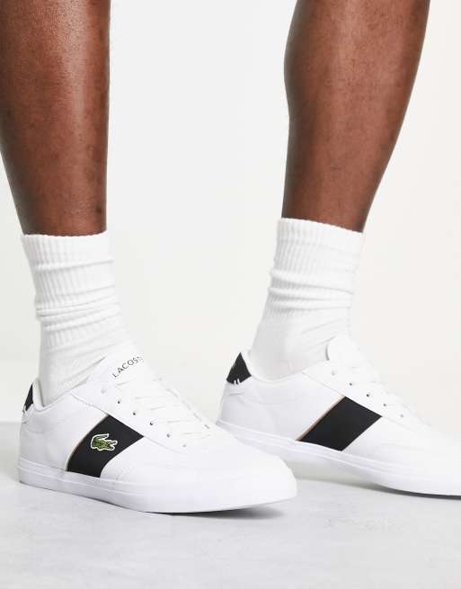 Lacoste Court Master Leren sneakers in wit met zwart ASOS