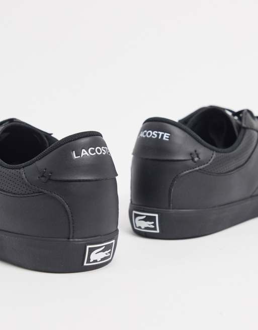 Lacoste court master perf stripe sneakers in black, 4 of 4