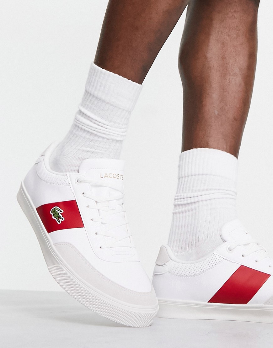 Lacoste court-master pro sneakers in white red