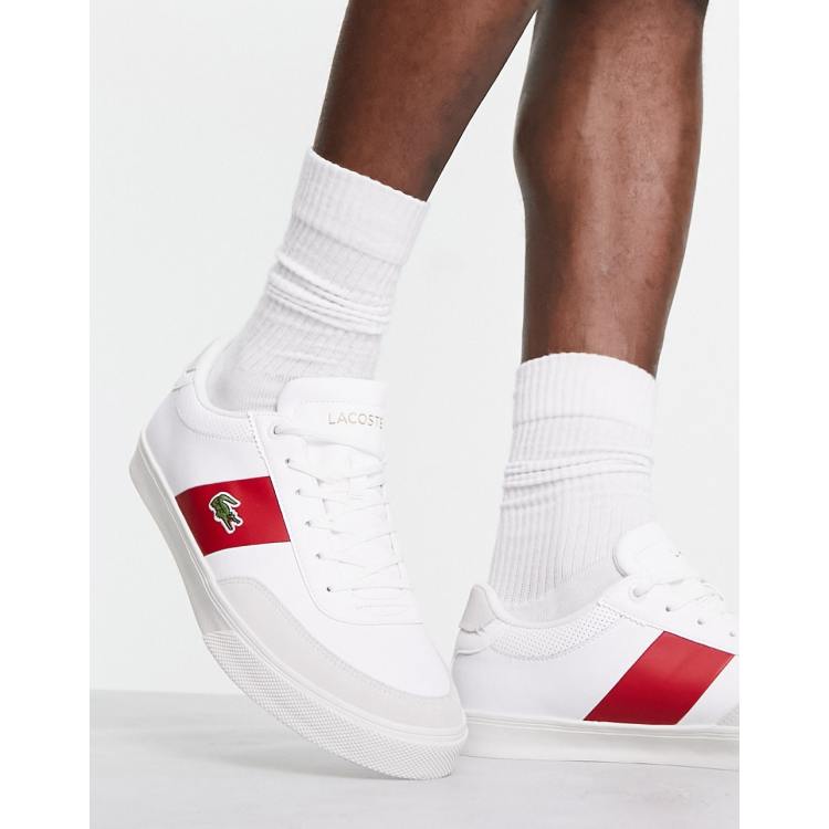 Lacoste court master pro sneakers in white red