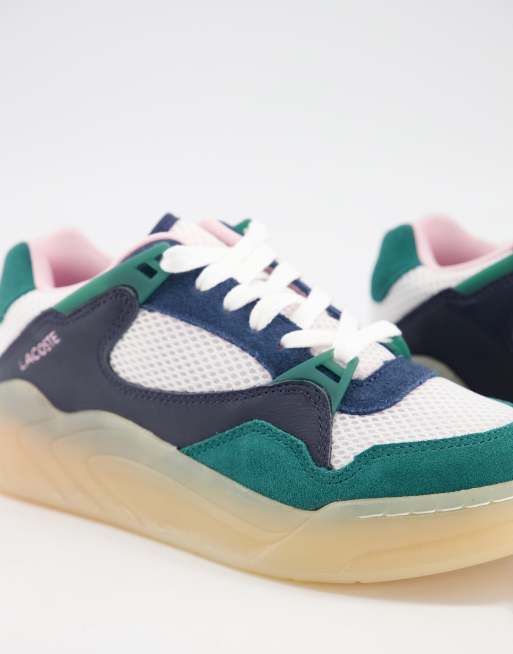 Lacoste court slam dynamic sneakers in white and navy, 3 of 4