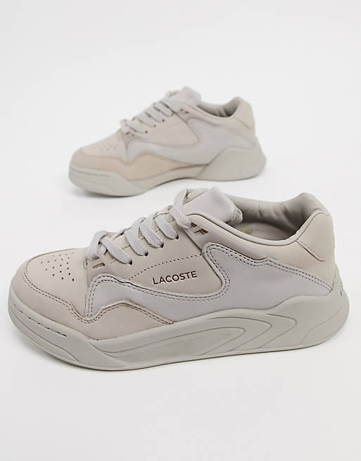Lacoste court slam leather sneakers in gray | ASOS