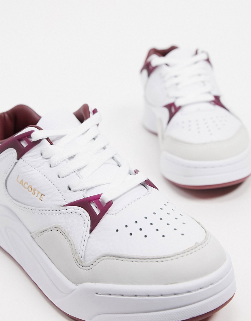 Lacoste – Court Slam – Vita sneakers i läder med färgblock