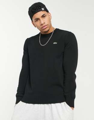 Lacoste Pullover In Cotone Nero In Black