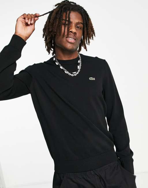 Plain black crew neck jumper sale