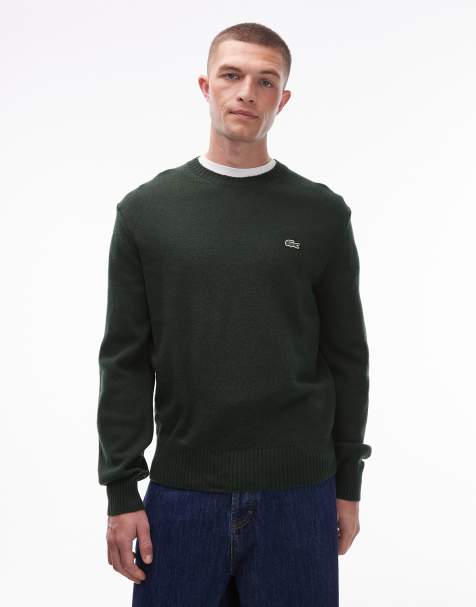 Lacoste crew neck jumper in green