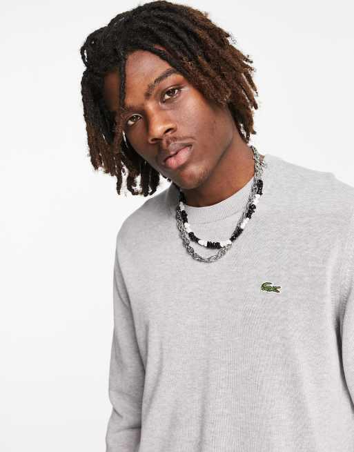 Lacoste crew neck jumper in grey