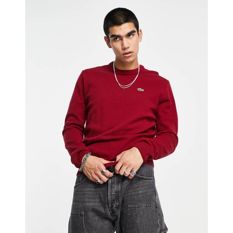 Red lacoste shop sweater