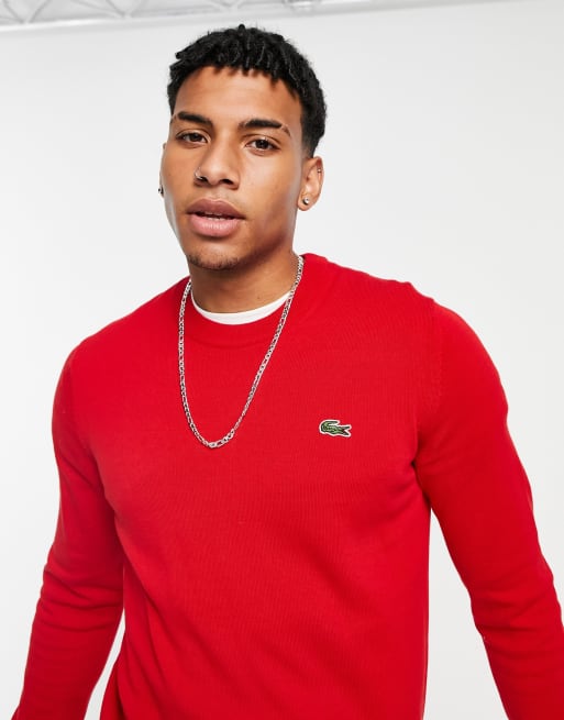 Red lacoste shop jumper