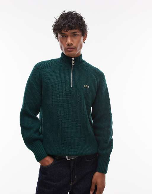 Lacoste crew neck sweater in green