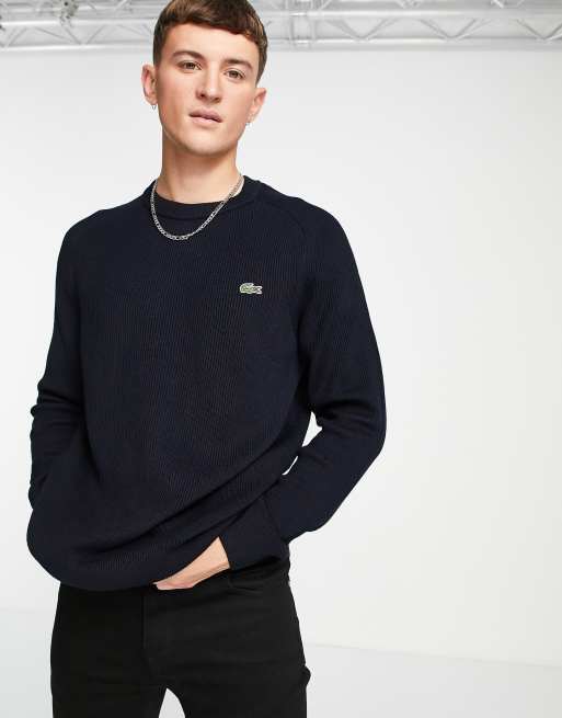 Lacoste black store crew neck jumper