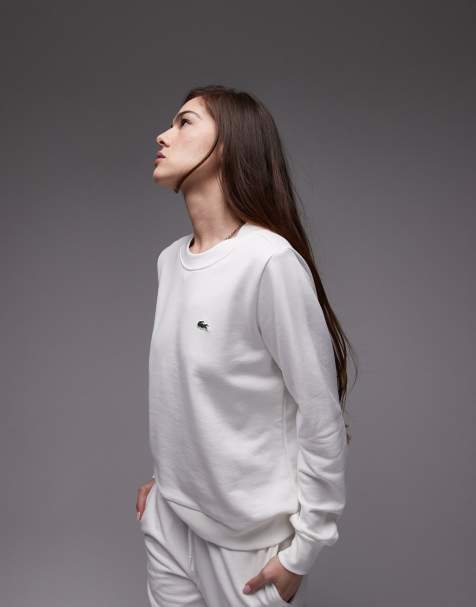 Lacoste crew neck sweatshirt in white - part of a set - view 1