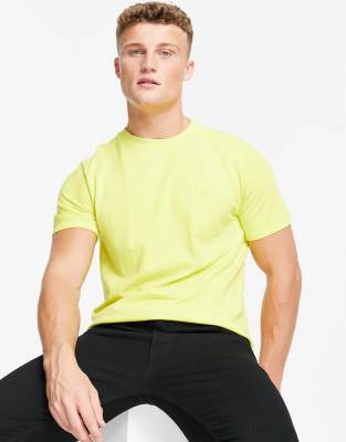 Lacoste crew neck t-shirt in yellow - ASOS Price Checker