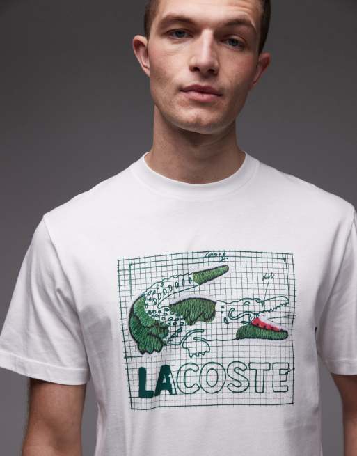 Lacoste croc chest graphic in white, 5 of 5