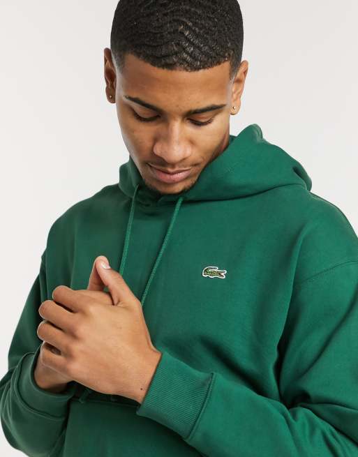 Lacoste croc logo hoodie in green