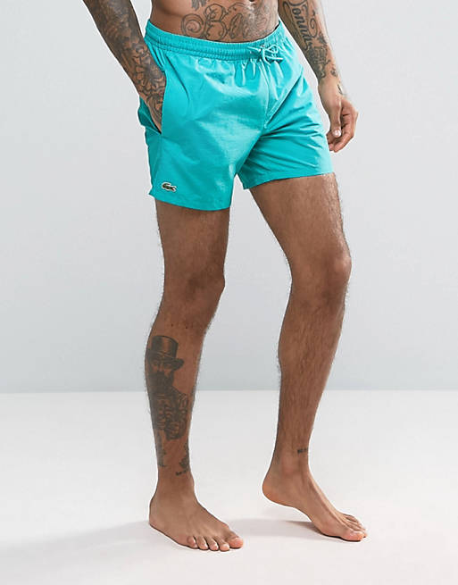 Lacoste Croc Logo Swim Shorts in Light Blue | ASOS
