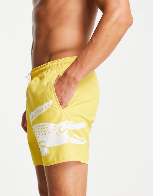 Short de bain lacoste jaune new arrivals