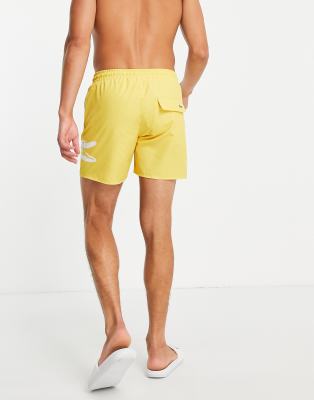 yellow lacoste swim shorts