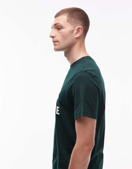 Tシャツ・カットソー Lacoste Dark Green Polyester T-Shirt Lacoste - Dark green T-shirt with 