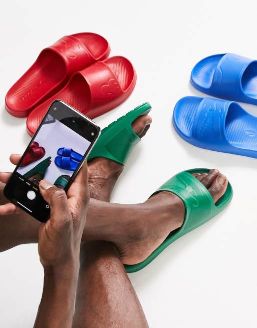 Lacoste – Croco 2.0 – Gröna blockfärgade tofflor