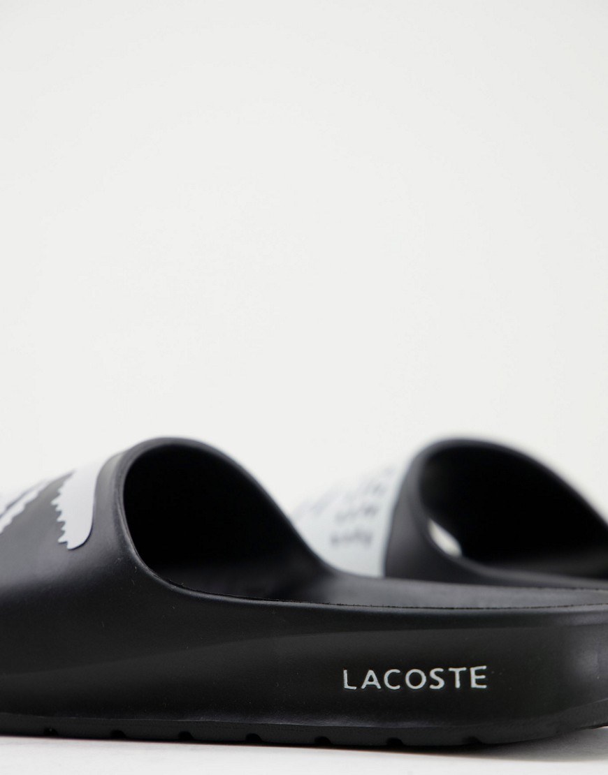 Croco 2.0 - Sliders nere con logo - BLACK-Nero - Lacoste infradito donna Nero - immagine3