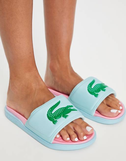 Lacoste – Croco Dualiste – Blå vadderade tofflor