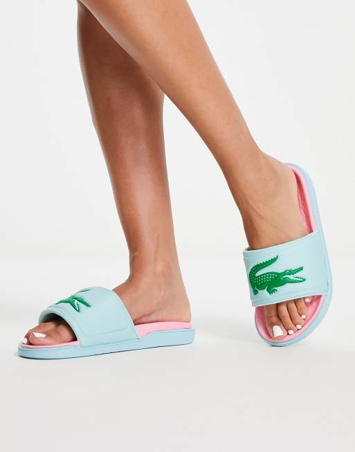 Lacoste – Croco Dualiste – Blå vadderade tofflor, 3 av 4