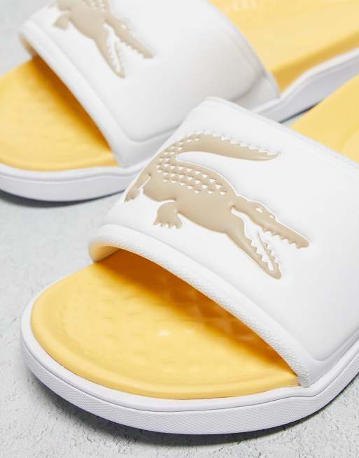 Lacoste yellow hotsell slides